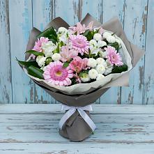 Букет цветов из:  Герберы, Альстромерии и Хризантемы в Седельниково
