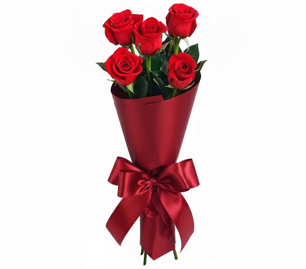 Букет 5 Красных роз Эдлесс Лав в Седельниково