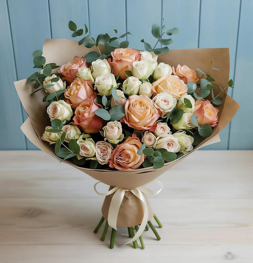 Букет цветов из: Альстромерии и Розы в Седельниково