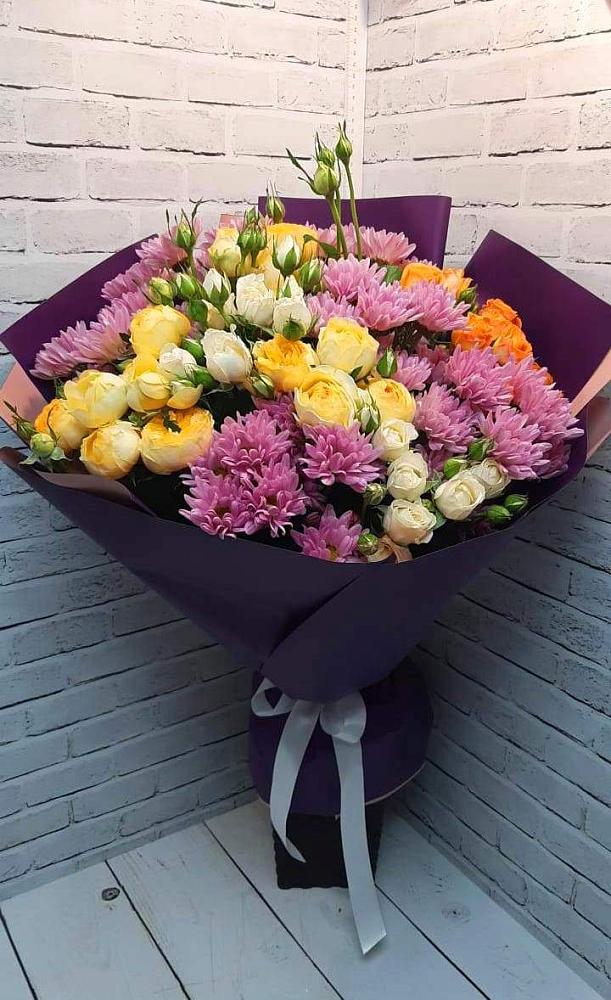 Букет цветов из: Хризантемы и Розы в Седельниково