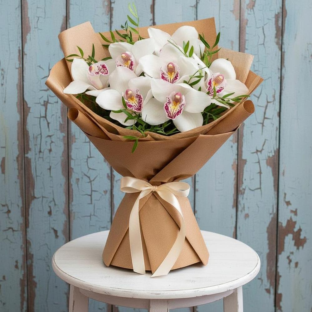 Букет цветов из: Орхидеи и Розы в Седельниково