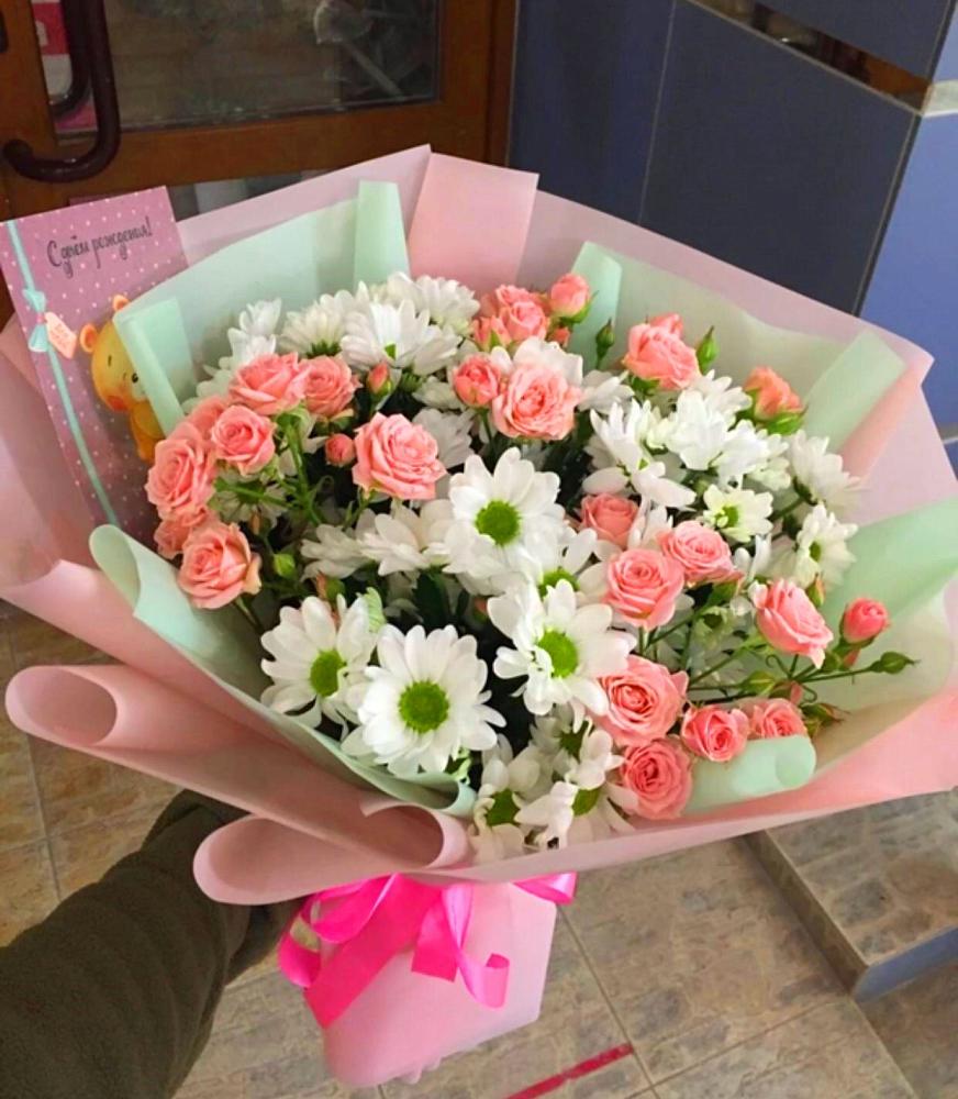 Букет цветов из: Розы и Хризантемы в Седельниково