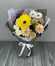 Букет цветов из:  Розы, Герберы и Хризантемы в Седельниково