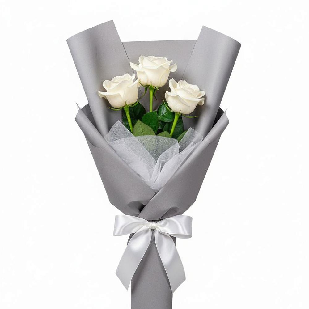 Букет 3 белые розы в Седельниково