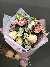 Букет цветов из:  Альстромерии, Розы и Лизиантусы #REPLACE_PRED# Седельниково