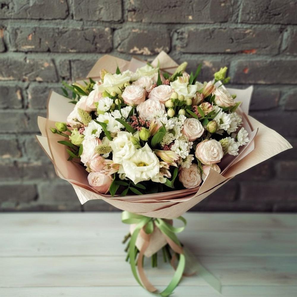 Букет цветов из: Альстромерии, Розы и Хризантемы в Седельниково