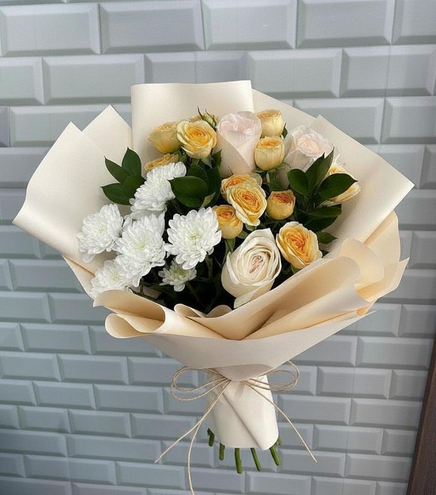Букет цветов из: Розы и Хризантемы в Седельниково