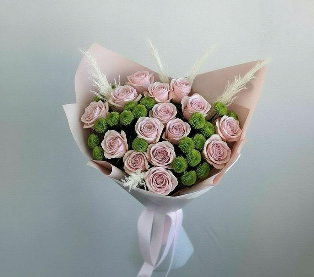 Букет цветов из: Розы и Хризантемы в Седельниково