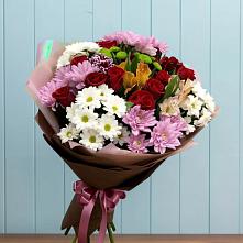 Букет цветов из:  Розы, Хризантемы и Альстромерии #REPLACE_PRED# Седельниково