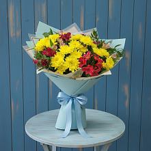 Букет цветов из:  Альстромерии и Хризантемы в Седельниково