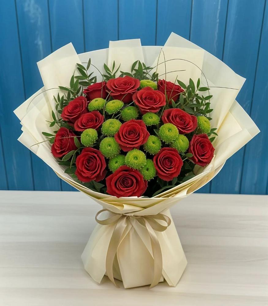 Букет цветов из: Розы и Хризантемы в Седельниково